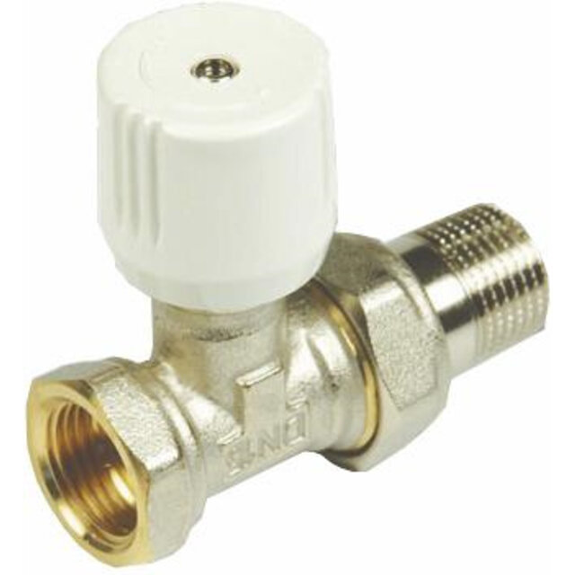 Rechte radiatorkraan 1/2"M x1/2" F