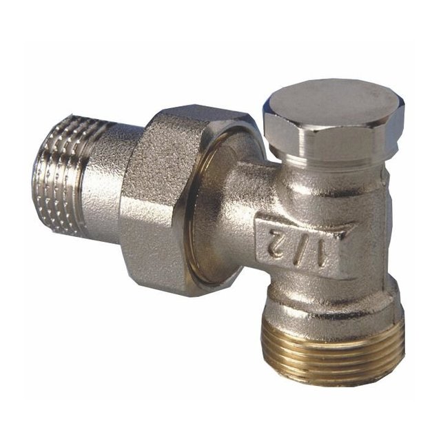 Haakse retourkraan 1/2"MxM24M