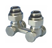 Haaks H-stuk (2 - pijps) 1/2"MxM24M