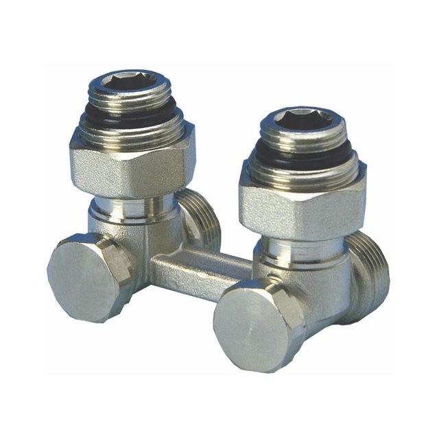 Haaks H-stuk (2 - pijps) 1/2"MxM24M