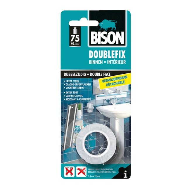 DOUBLE FIX® Verwijderbaar  1,5m<br />
x19mm