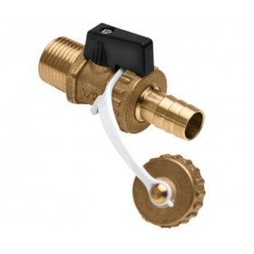 Vul- en aftapkraan zwarte knop 1/2