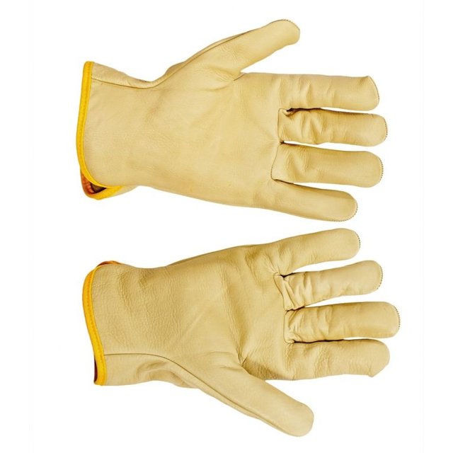 HANDSCHOEN RUNDSNERF DRIVER PALIDA GEEL M.8C