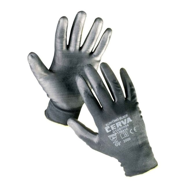 BUNTING BLACK gloves PU palm - XL BUNTING BLACK gloves PU palm - XL