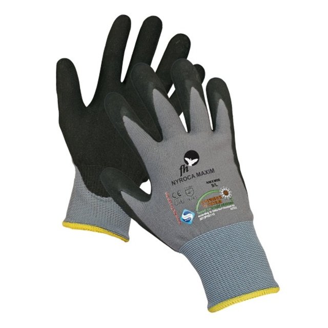 HANDSCHOEN GRIJS NYLON/SPANDEX+ZWART NITRILE FOAM COATING NYROCA MAXIM M.9C HANDSCHOEN GRIJS NYLON/SPANDEX+ZWART NITRILE FOAM COATING NYROCA MAXIM M.9C