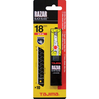 Afbreekmessen RAZAR BLACK 18mm, per 10 stuks