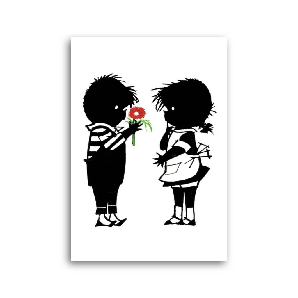 Betere Jip gives a flower to Janneke' Single Card, Fiep Westendorp - Fiep HY-16