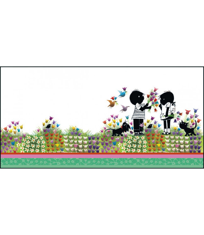 'Jip en Janneke met bloemen' XXL kaart