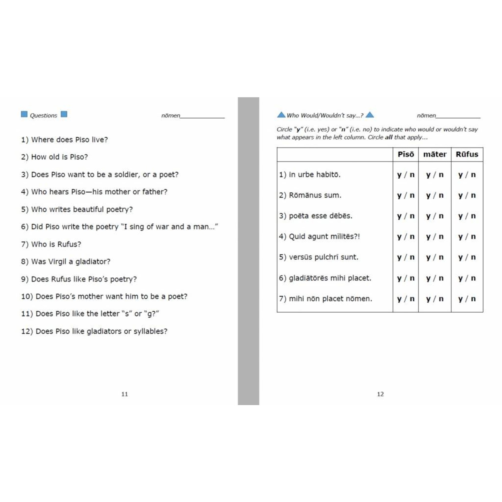 Poetulus Publishing Pīsō Ille Poētulus - Student Workbook