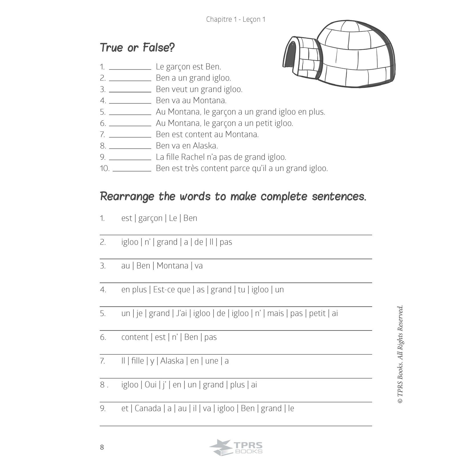 TPRS Books Frans 1 - Look, I can talk! Werkboek