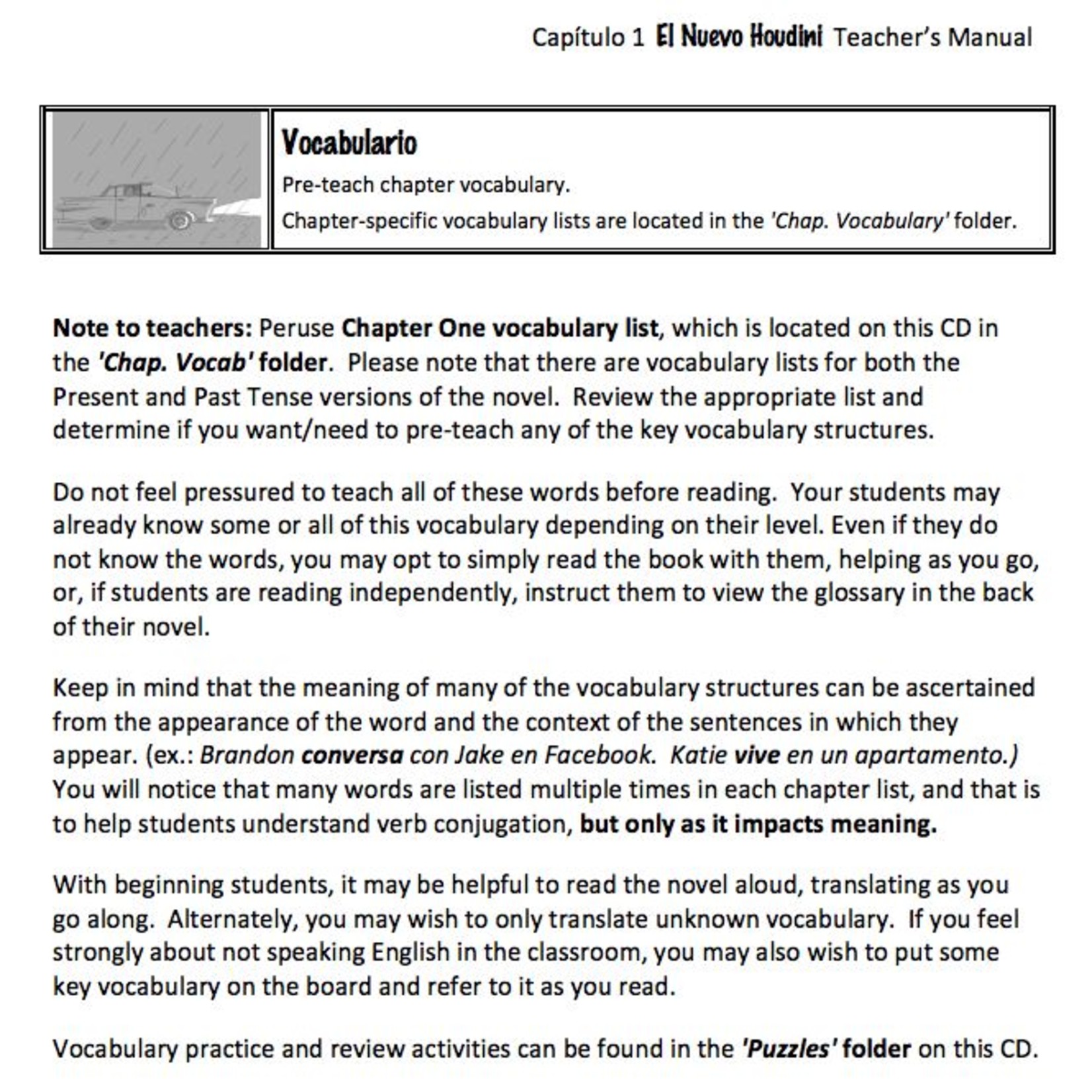 El nuevo Houdini - Teacher's Guide on CD