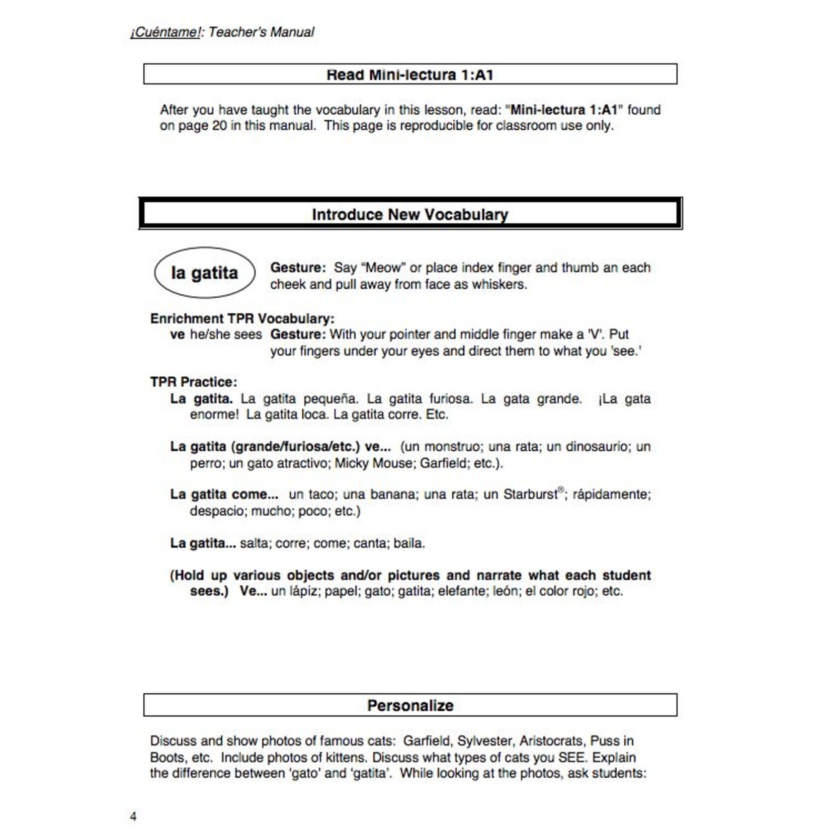 Fluency Matters ¡Cuéntame! Teacher's Manual Premium Edition
