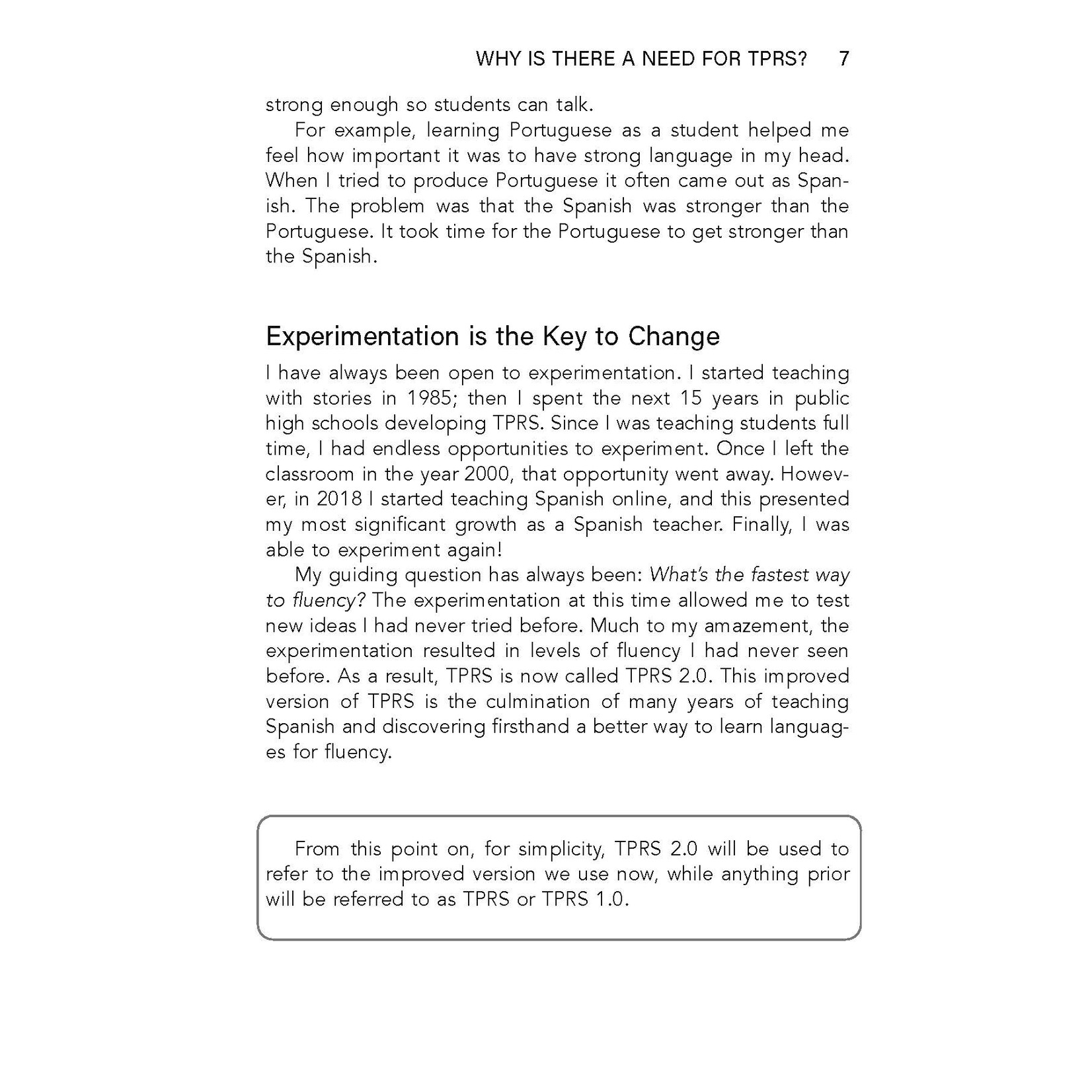 TPRS 2.0 - The fastest way to Fluency