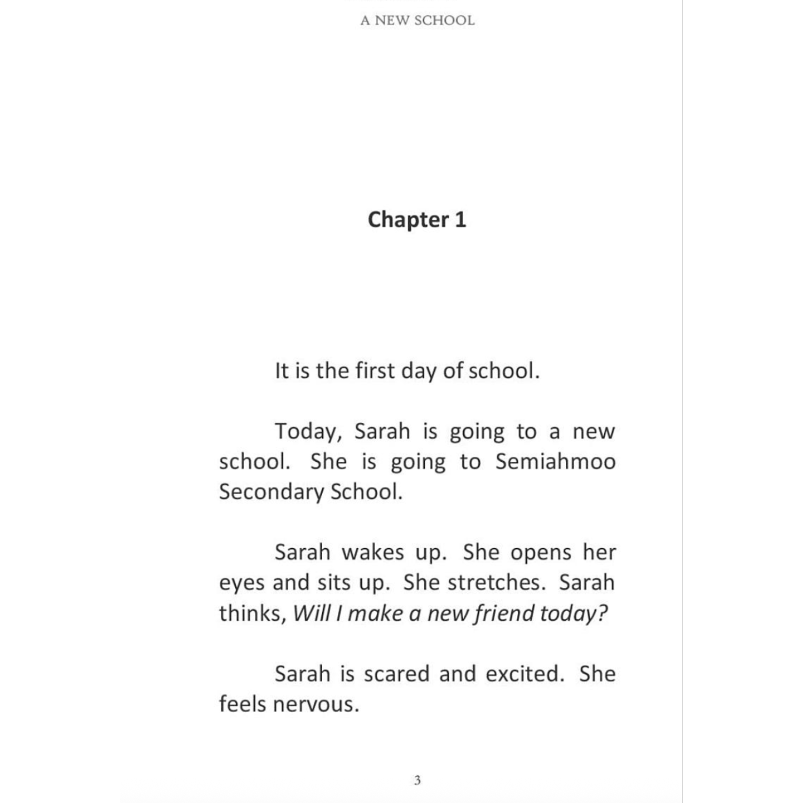 Vicki Schrader A new school