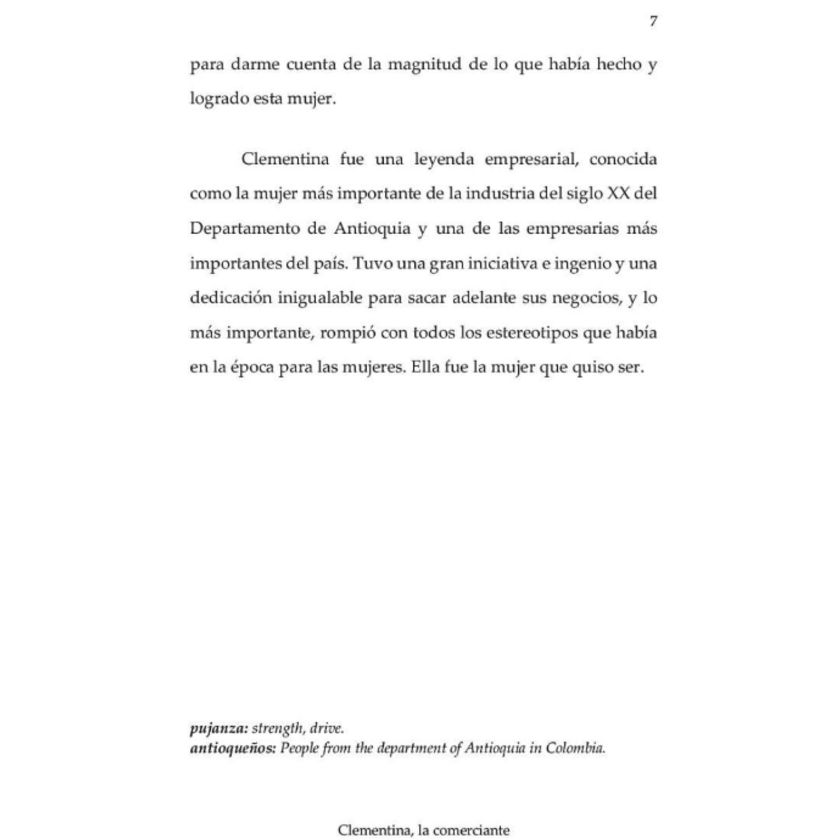 Adriana Ramirez Clementina, la comerciante
