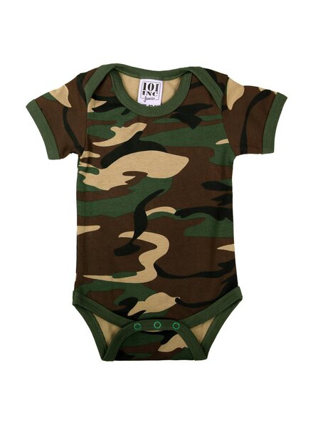 Camouflage Baby romper met mouw