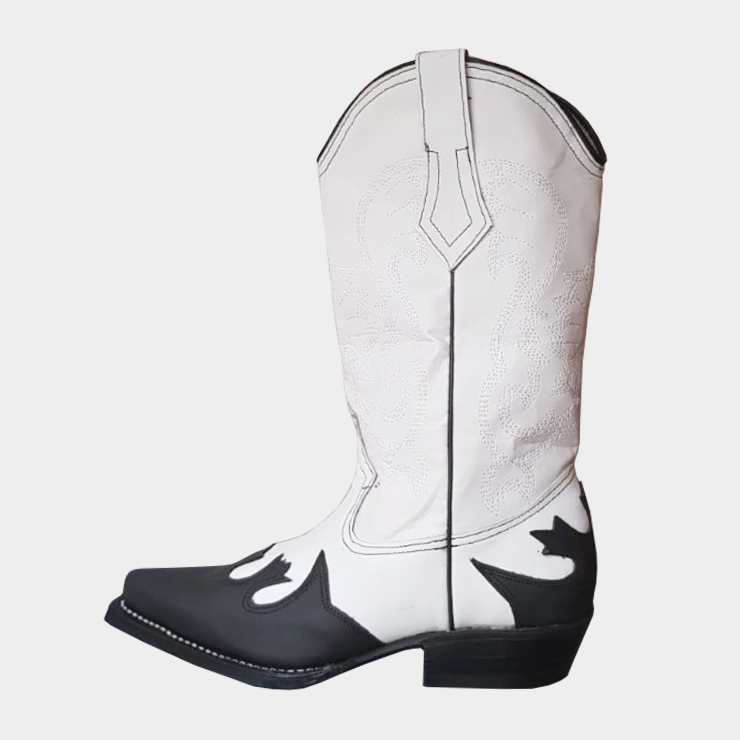 black and white western boots