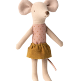 Maileg Mouse in Matchbox - Big Sister Brown Skirt