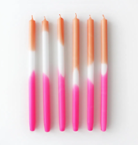 Tie Dye Candles - Pink / White / Orange (2 pcs)