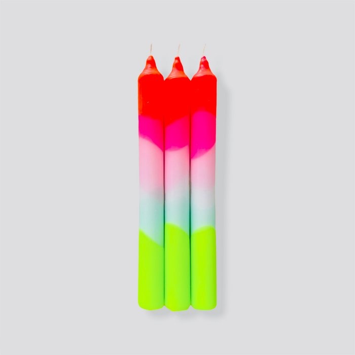 Pink Stories Dip Dye Neon Kaarsen - Lollipop Trees (set van 3)