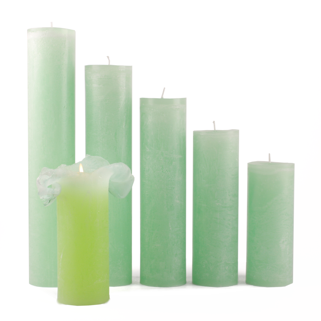 Bika Thick Blooming Candles - Pastel Green