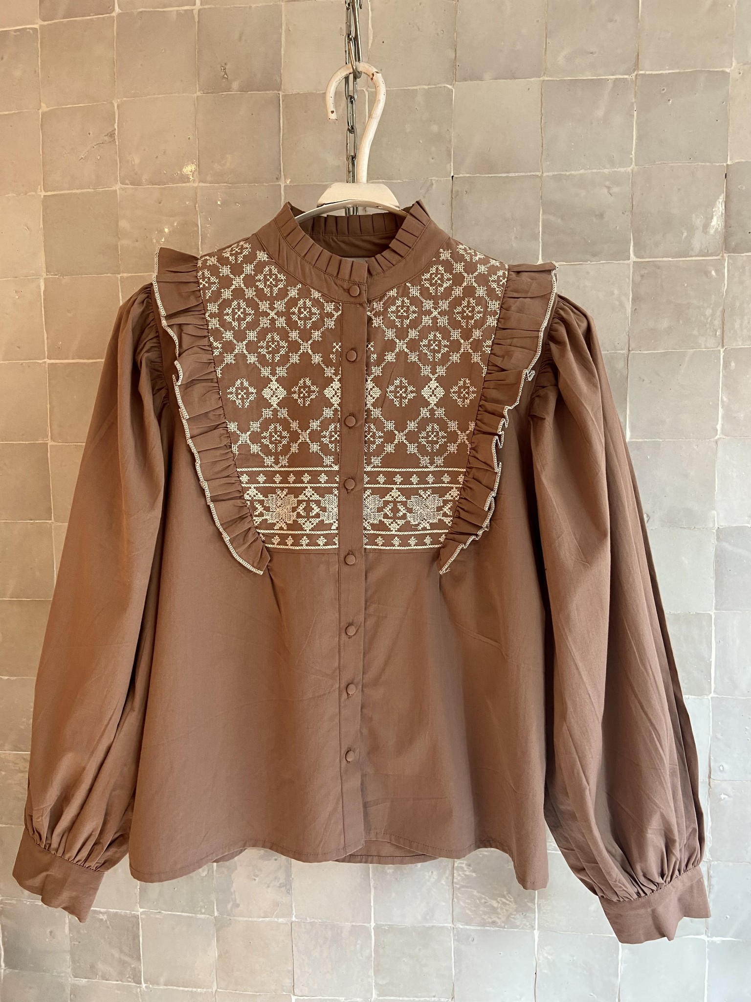 I Am Jai Blouse Blouse Ankita - Licht Bruin - MaisonNL Concept Store