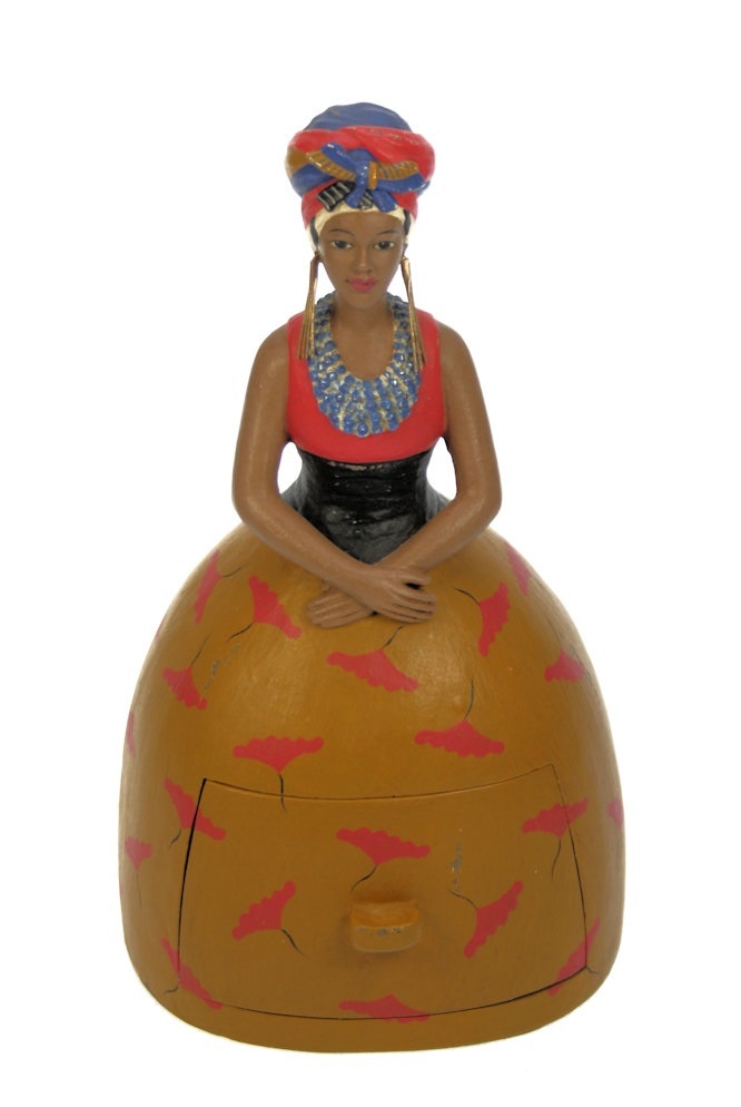 Storage Box with Drawer - African Woman