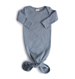 Mushie Ribbed Knotted Baby Gown - Tradewinds