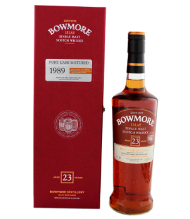 Bowmore 23 Years Old Malt Whisky 1989 Port Cask Matured 700ml Gift Box