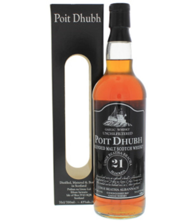 Poit Dhubh 21 Years Old Malt Whisky 700ml Gift box