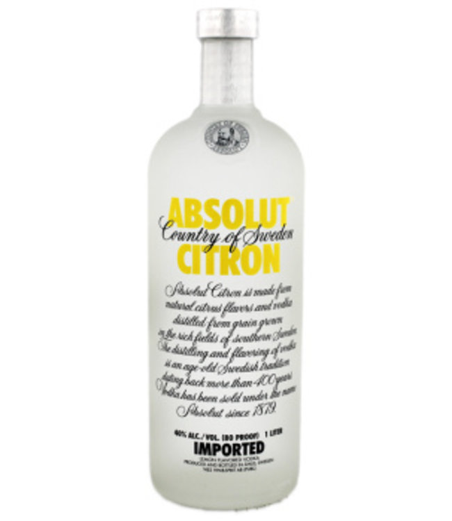 Absolut Vodka Citron 1,0L 40,0% Alcohol