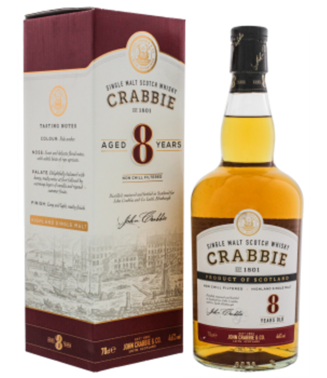 Crabbie 8YO Highland Single Malt Scotch Whisky Non Chill Filtered 0,7L -GB-