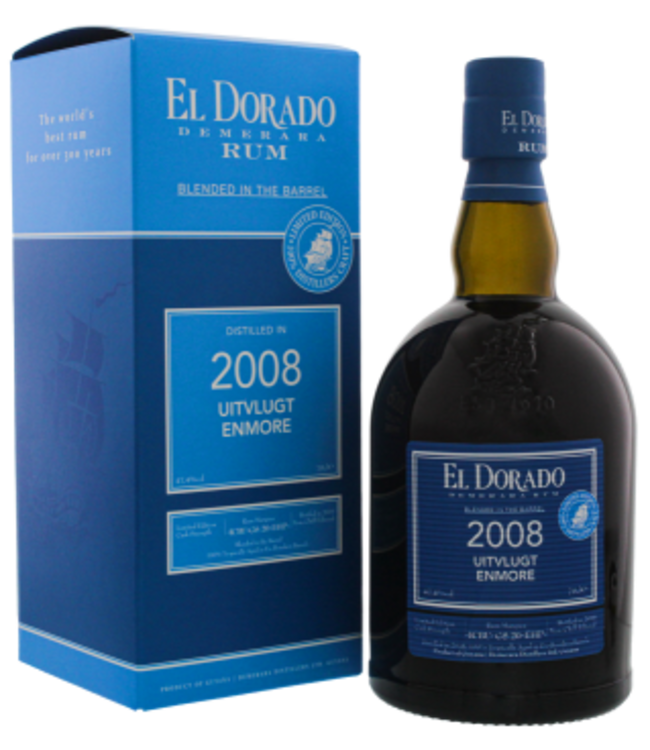 El Dorado Rum Blended in the Barrel 2008/2019 Uitvlugt Enmore Limited Ed. 0,7L -GB-