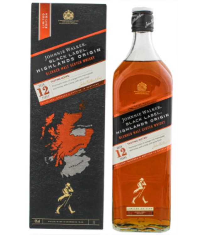 Johnnie Walker Black Label 12YO Highlands Origin Limited Ed. Blended Malt Scotch Whisky 1,0L -GB-