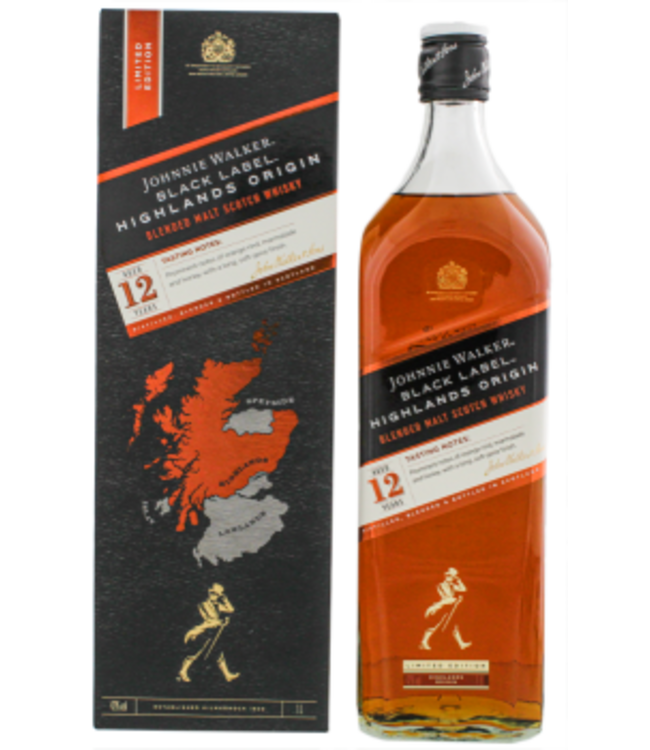 Johnnie Walker Johnnie Walker Black Label 12YO Highlands Origin Limited Ed. Blended Malt Scotch Whisky 1,0L -GB-