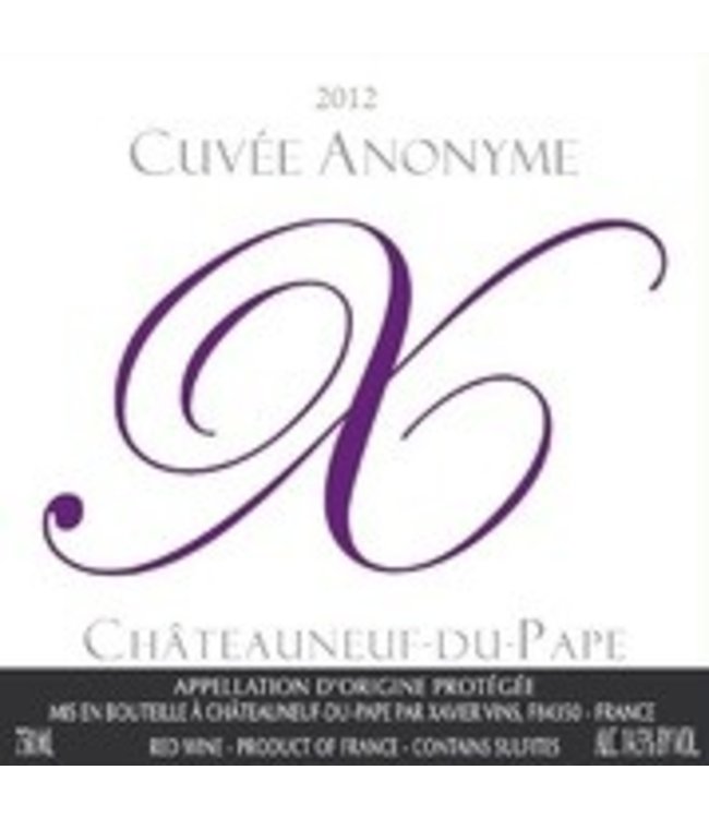 2011 Chateauneuf du Pape Cuvee Anonyme Rouge Xavier Vins 75cl