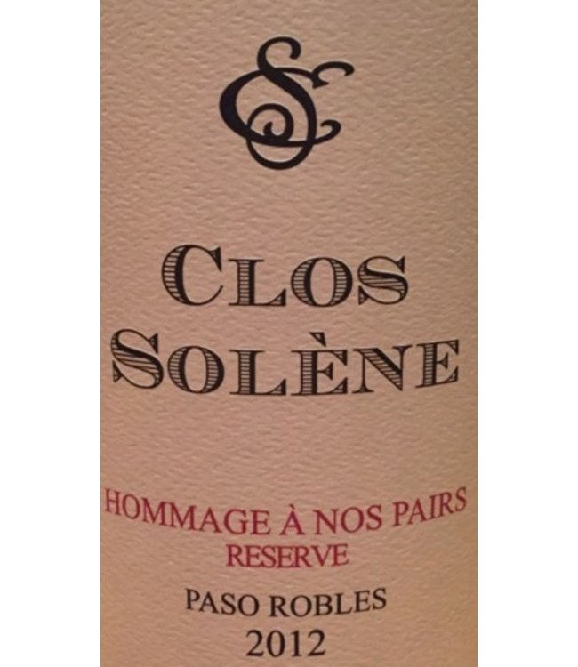 2012 Hommage A nos Pairs Clos Solene 75cl