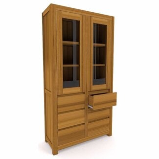 Decomeubel Display cabinet CELEBES 2 doors, 6 drawers