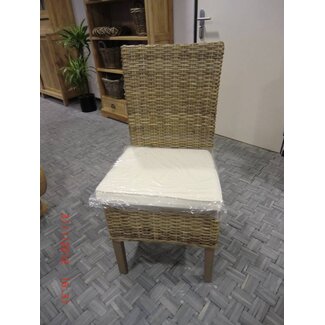 Gray wash rattan chair