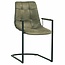 MX Sofa Stuhl Condor mit Armlehnen, freischwingenden Beinen, Farbe Oliv – 2er-Set