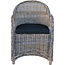 Decomeubel Chaise en rotin Kubu Gris avec coussin noir - 1 chaise