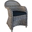 Decomeubel Chaise en rotin Kubu Gris avec coussin noir - 1 chaise