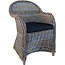 Decomeubel Krzesło rattanowe Kubu szare z czarną poduszką - 1 krzesło