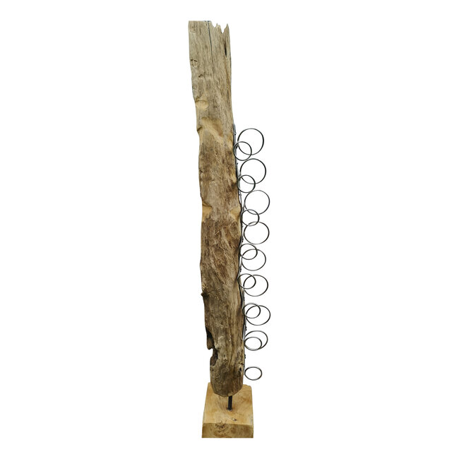 Decomeubel Teak driftwood wine rack 8 bottles