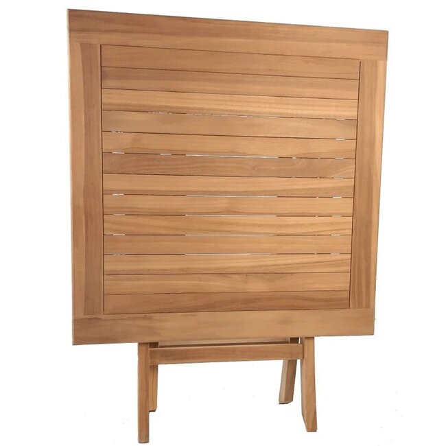 Decomeubel Klappbarer Teak-Gartentisch, quadratisch, 80 x 80 cm