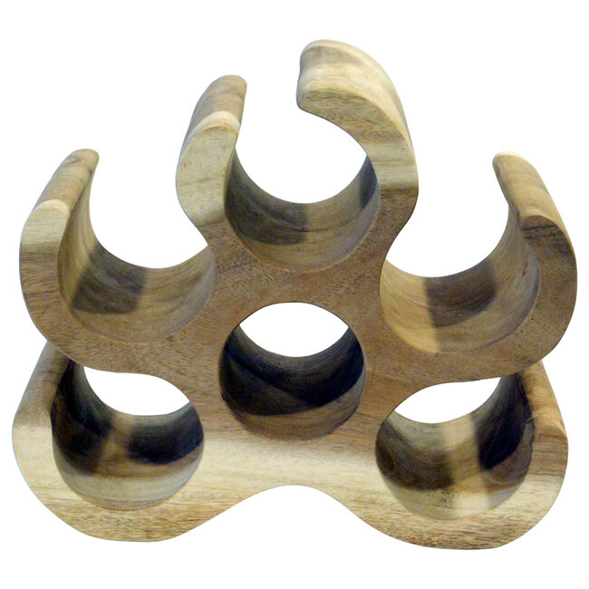 Decomeubel Casier à vin en bois massif "Mahkota" pour 6 bouteilles