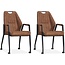 MX Sofa Axa chair with wheels - Cognac - set of 2 pieces