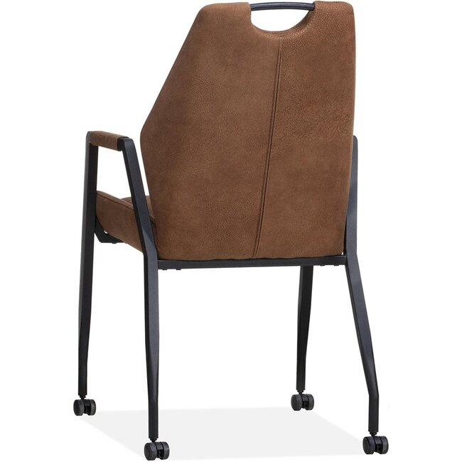 MX Sofa Axa Stuhl mit Rollen – Cognac – 2er-Set