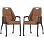 MX Sofa Axa chair with wheels - Cognac - set of 2 pieces