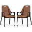 MX Sofa Axa chair with wheels - Cognac - set of 2 pieces